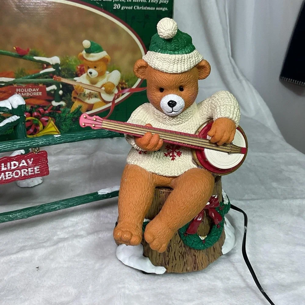 Mr. Christmas Dueling Banjo Bears Animated Musical 20 Songs 1997 Works W/ Box